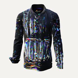 DISPERSION - Black shirt with colors - GERMENS