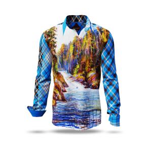 BERGIDYLL WASSER - Blue check shirt - GERMENS