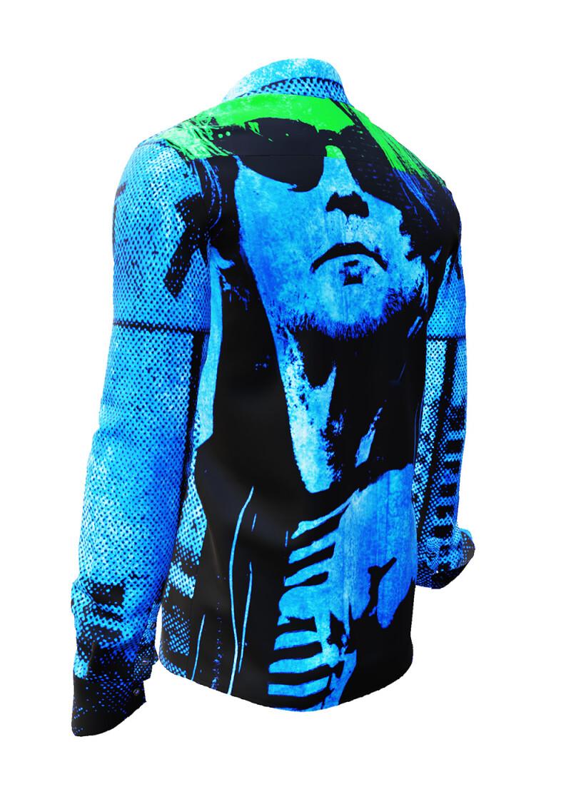 I WAS BORN IN - Blau schwarzes Hemd - GERMENS