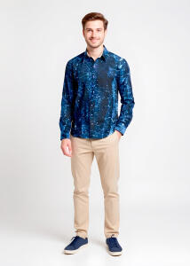 Entdecke bunte Hemden Herren RAKU - 100 % Baumwolle