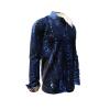 RAKU - Dark blue shirt with structures - GERMENS