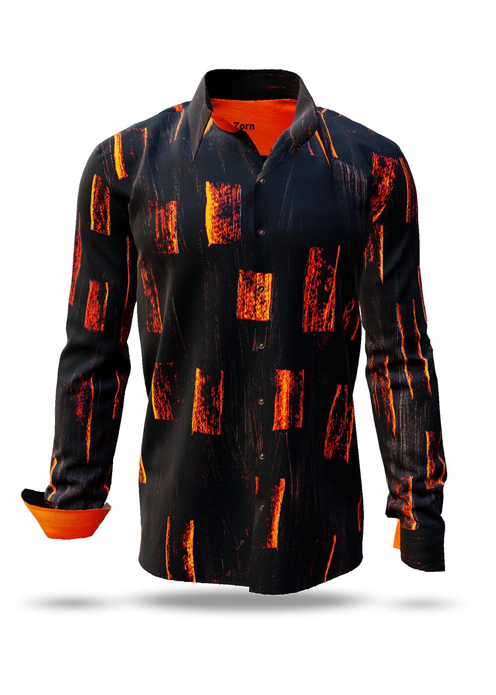 ZORN - Schwarzes Hemd mit Orange - GERMENS