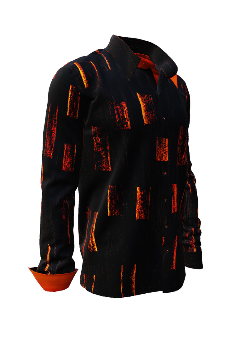 ZORN - Schwarzes Hemd mit Orange - GERMENS