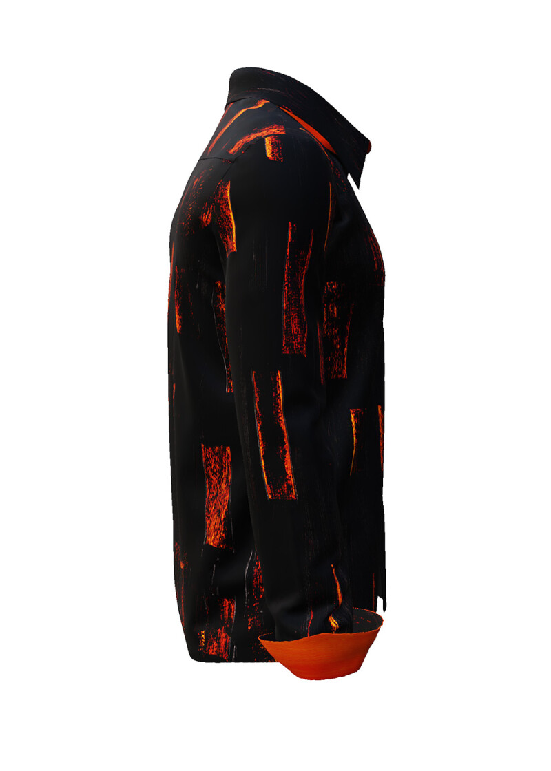 ZORN - Schwarzes Hemd mit Orange - GERMENS