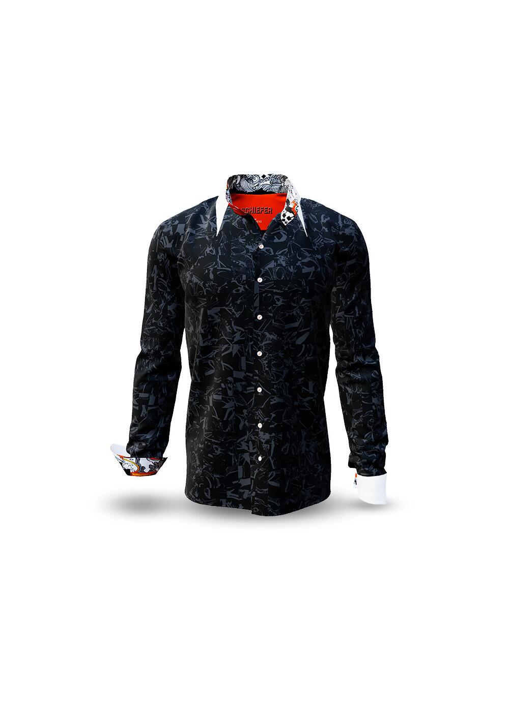 SCHIEFER - Black mensshirt  - GERMENS