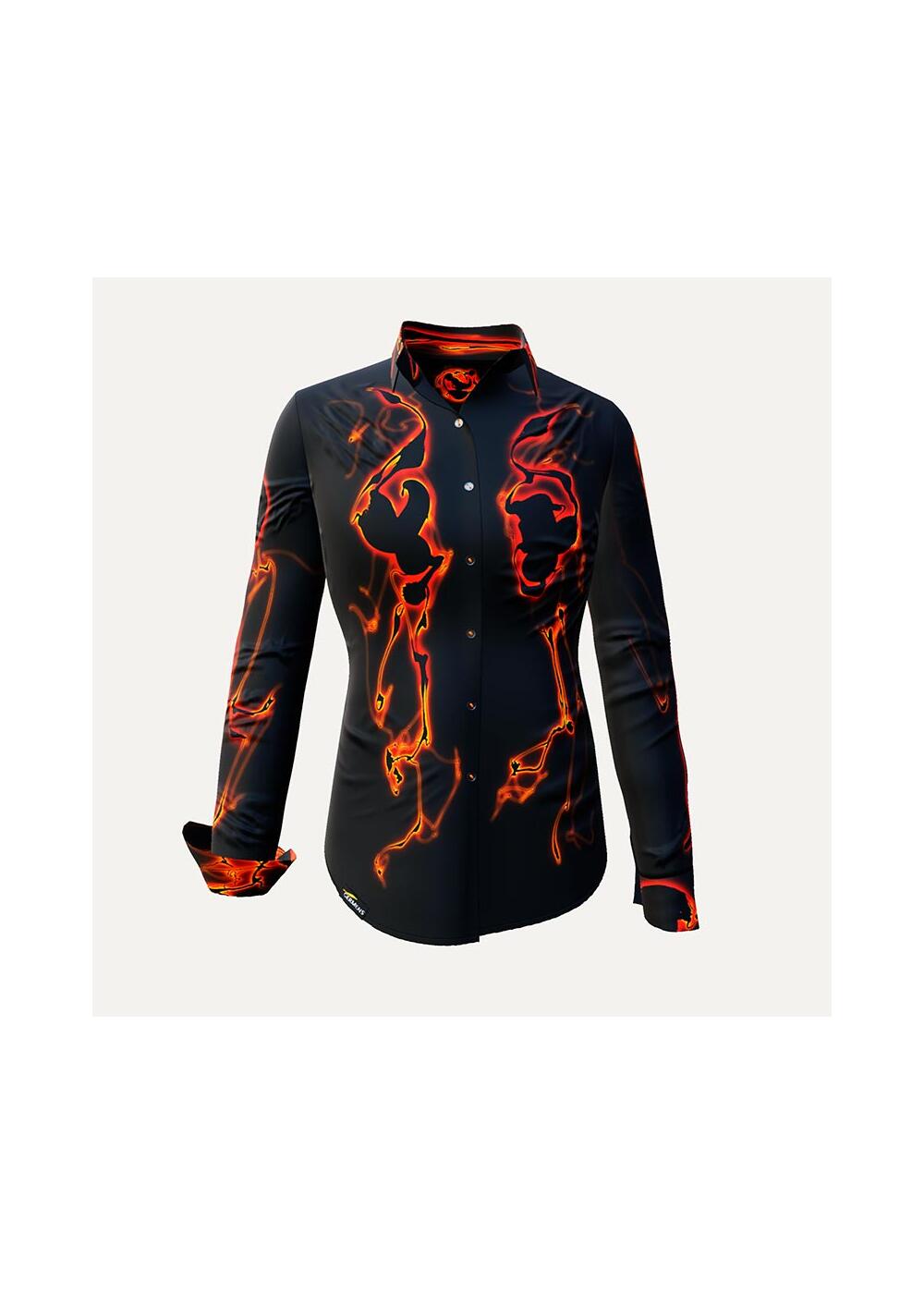 LAVA - Schwarz orangene Bluse - GERMENS