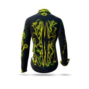 extravagante schwarz grüne Hemdbluse für Damen...