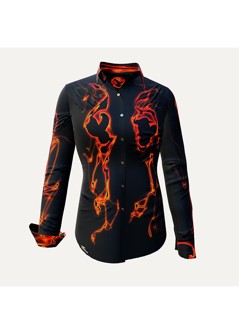 LAVA - Black orange blouse - GERMENS