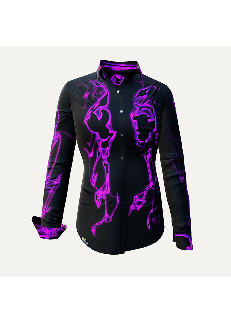 ULTRA-V -Black purple blouse - GERMENS