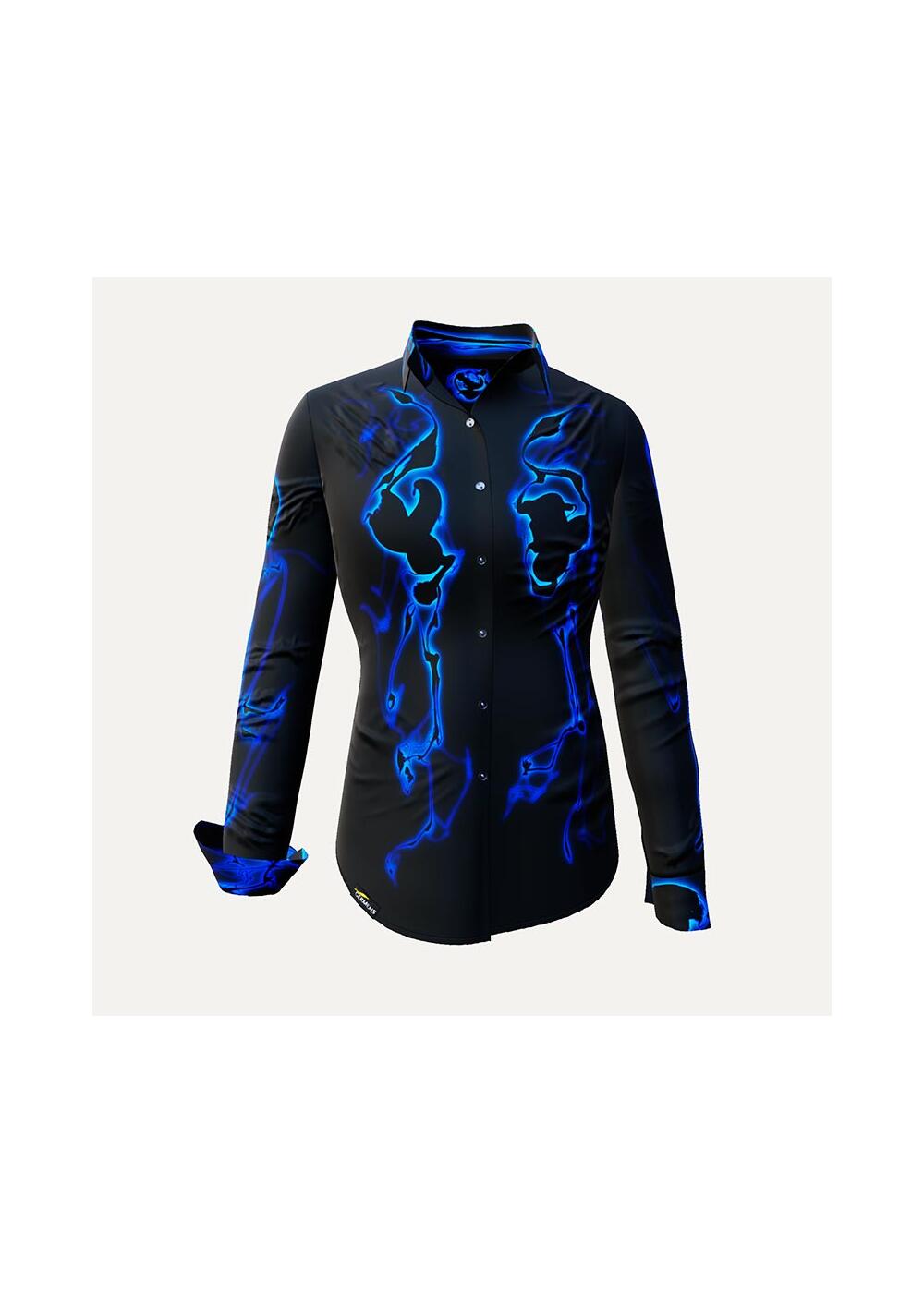 BLUEZONE - Schwarz blaue Bluse - GERMENS