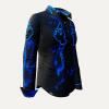 BLUEZONE - Schwarz blaue Bluse - GERMENS