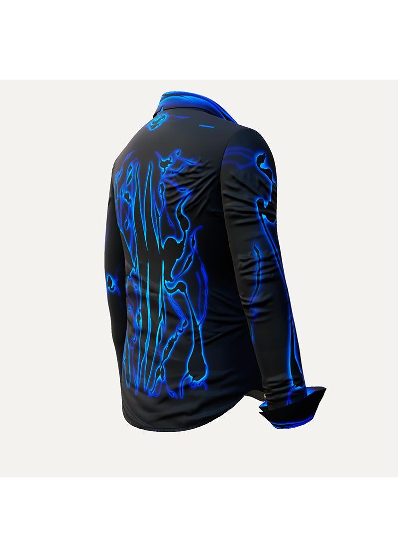 BLUEZONE - Schwarz blaue Bluse - GERMENS