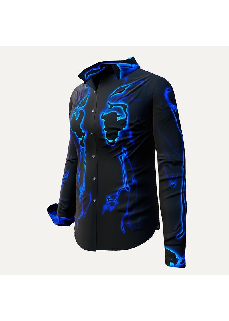 BLUEZONE -  Schwarz blaue Bluse - GERMENS
