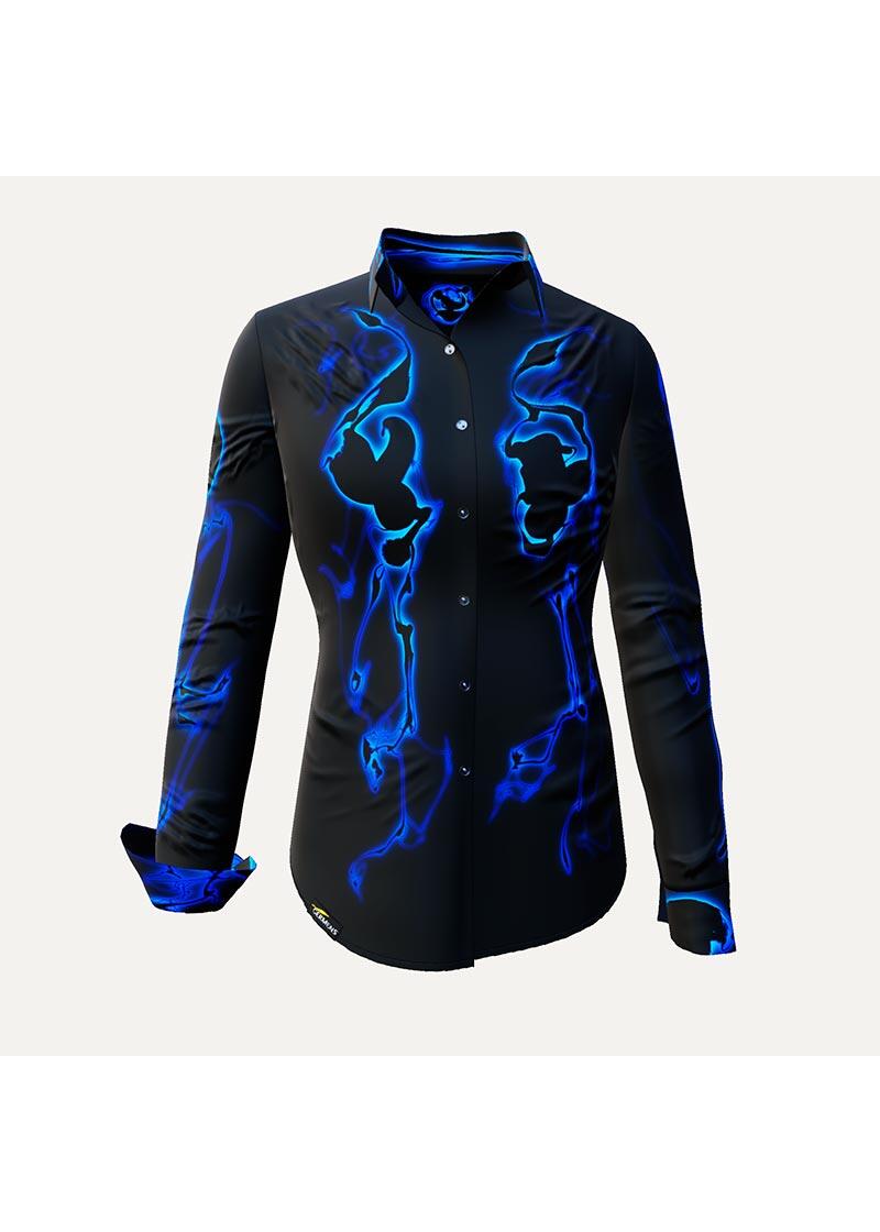 BLUEZONE - Schwarz blaue Bluse - GERMENS