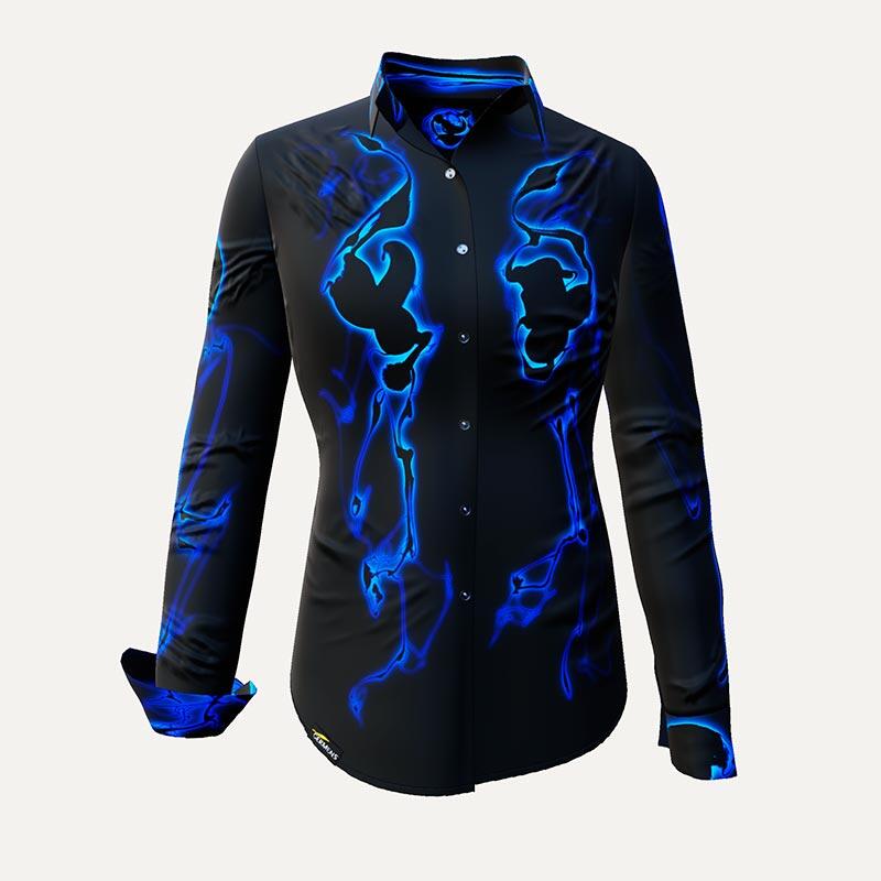 Unique blouse for women - BLUEZONE - 100% cotton - GERMENS artfashion - Sizes XS to 3XL