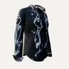DARKLIGHT SCHWARZ WEISSE BLUSE 005 6 Blusen Damen - 100 % Baumwolle - GERMENS artfashion