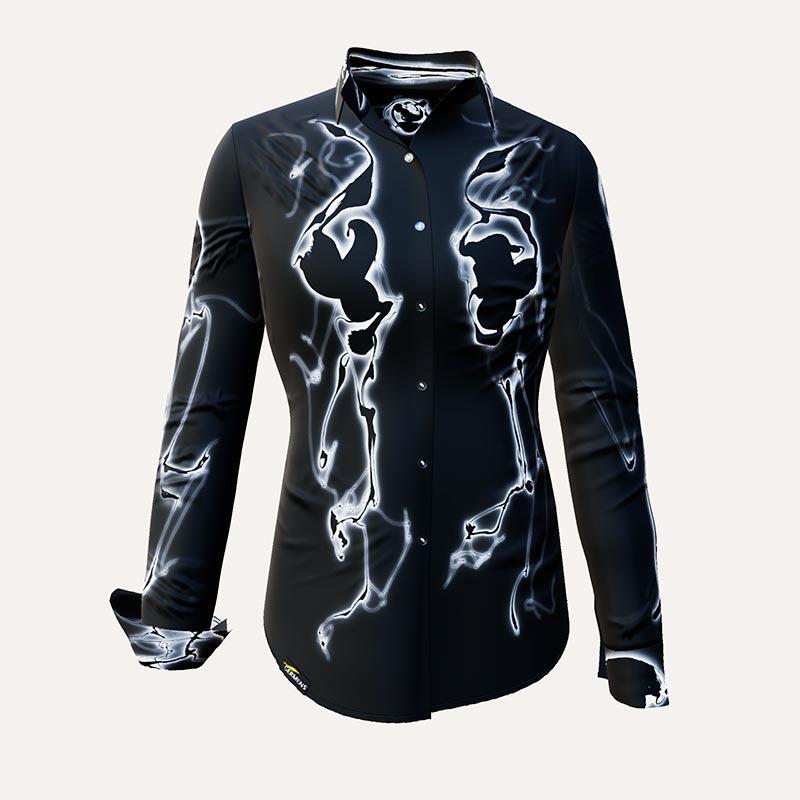 Unique blouse for women - DARKLIGHT - 100% cotton - GERMENS artfashion - Sizes XS to 3XL