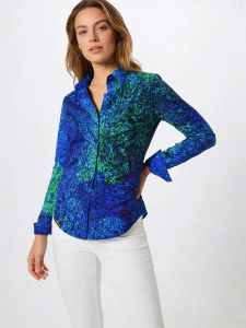 ausgefallene Damenbluse für Damen - FRAXI MILOPEA - 100 % Baumwolle - GERMENS artfashion - Größen XS bis 3XL