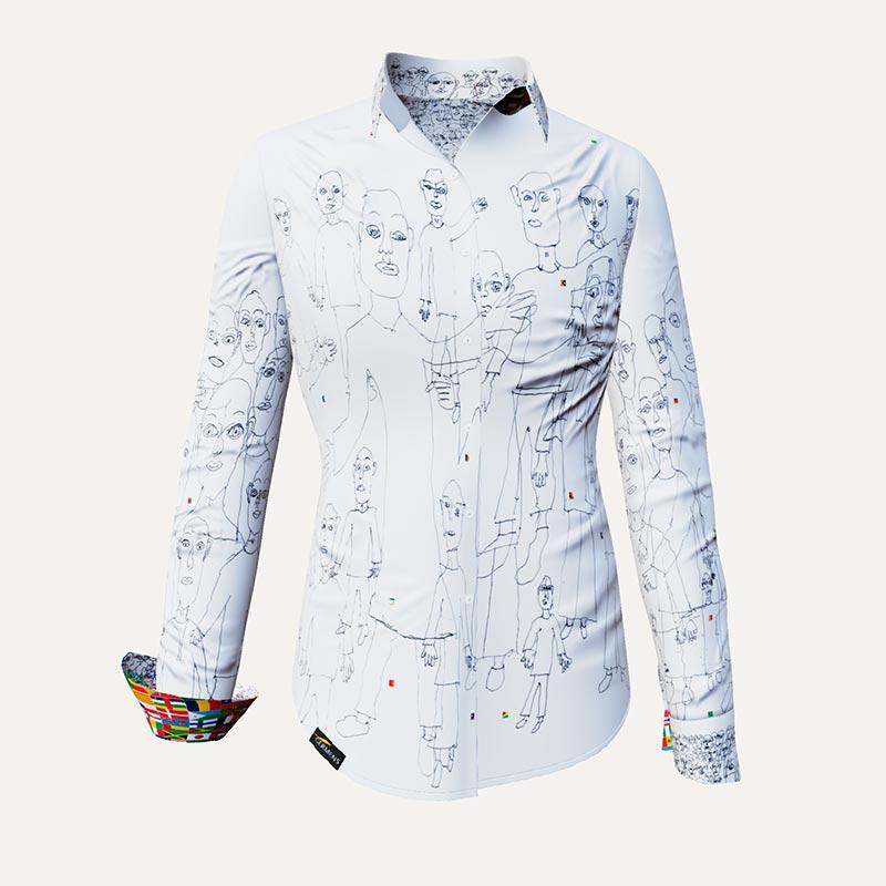 Unique blouse for women - ARTIKEL 3GG - 100% cotton - GERMENS artfashion - Sizes XS to 3XL