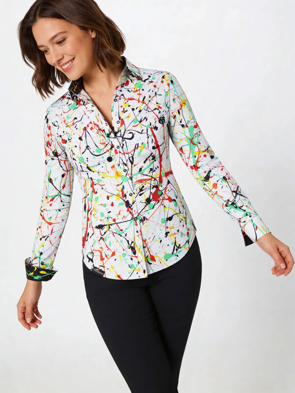 Unique blouse for women - FRISKY - 100% cotton - GERMENS artfashion - Sizes XS to 3XL