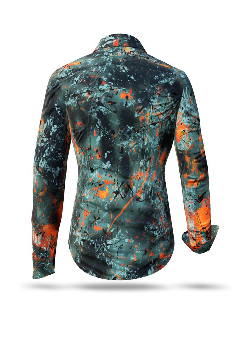 TARNA SOL - Grngrau orangene Bluse - GERMENS