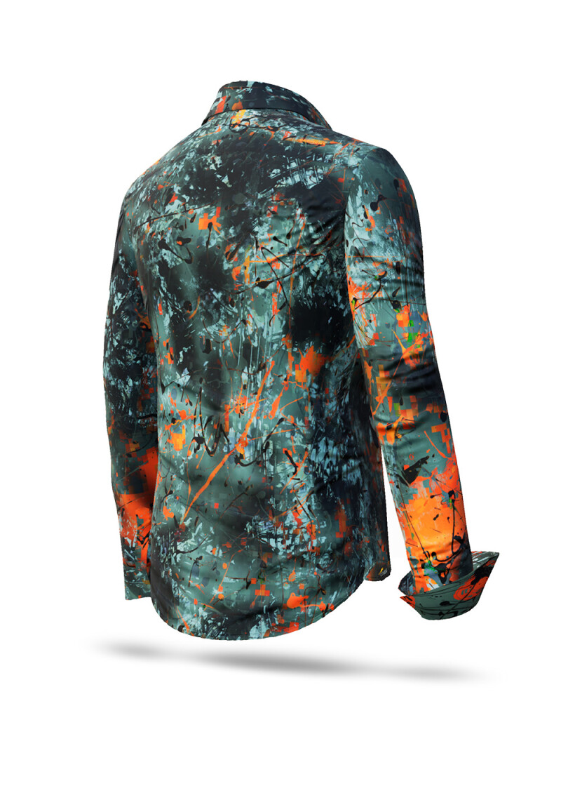 TARNA SOL - Grngrau orangene Bluse - GERMENS