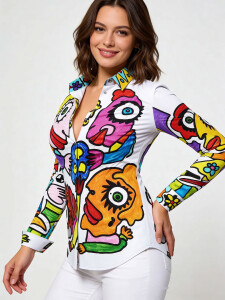 Unique blouse for women - LIEBE - 100% cotton - GERMENS...