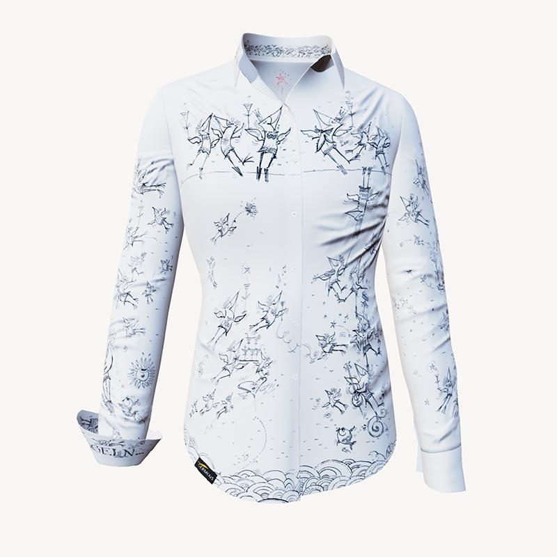 SCHRÄGE VÖGEL AM TAG - Weiße Bluse mit Vögeln - GERMENS