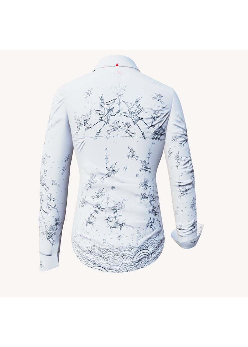 SCHRGE VGEL - Weie Bluse mit Vgeln - GERMENS