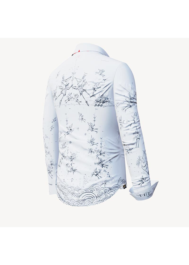 SCHRGE VGEL - Weie Bluse mit Vgeln - GERMENS