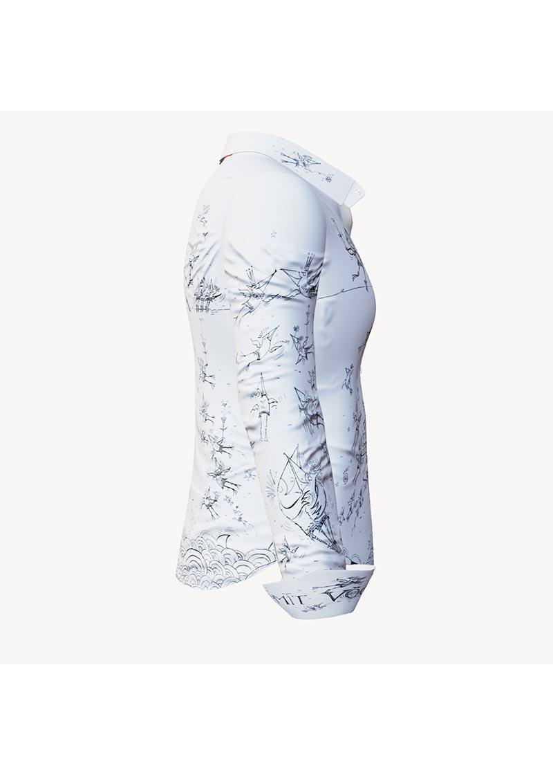 SCHRGE VGEL - Weie Bluse mit Vgeln - GERMENS