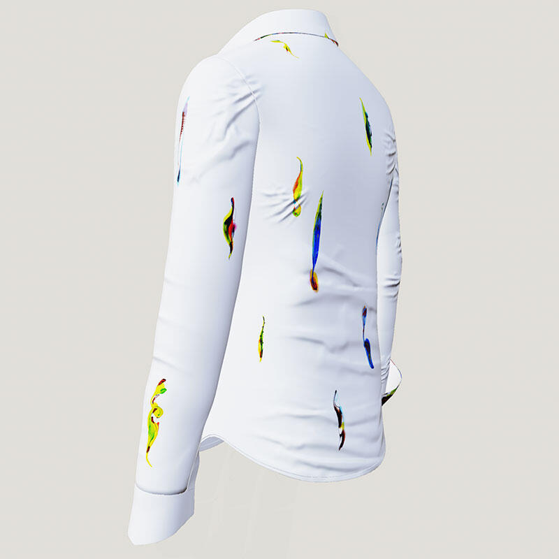 SWEETY - Weiße Bluse mit farbiger Zeichnung - GERMENS
