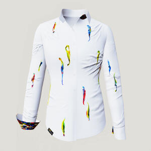 SWEETY - White blouse with colorful pattern - GERMENS