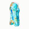 NARINA - Hellblaue Bluse mit farbiger Zeichnung - GERMENS XS