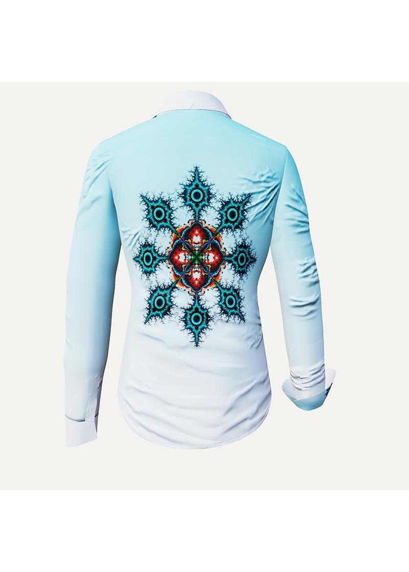 APFELWEIBCHEN - Hellblaue Bluse mit Mandelbrotgrafik -...