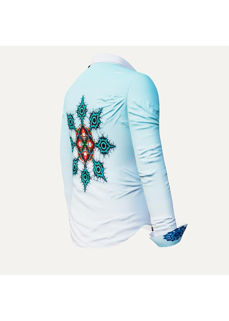 APFELWEIBCHEN - Hellblaue Bluse mit Mandelbrotgrafik - GERMENS