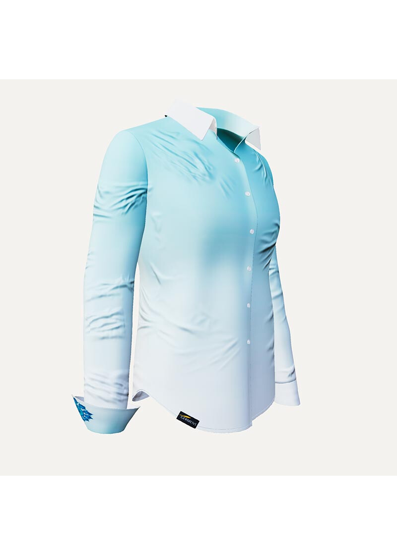 APFELWEIBCHEN - Hellblaue Bluse mit Mandelbrotgrafik - GERMENS