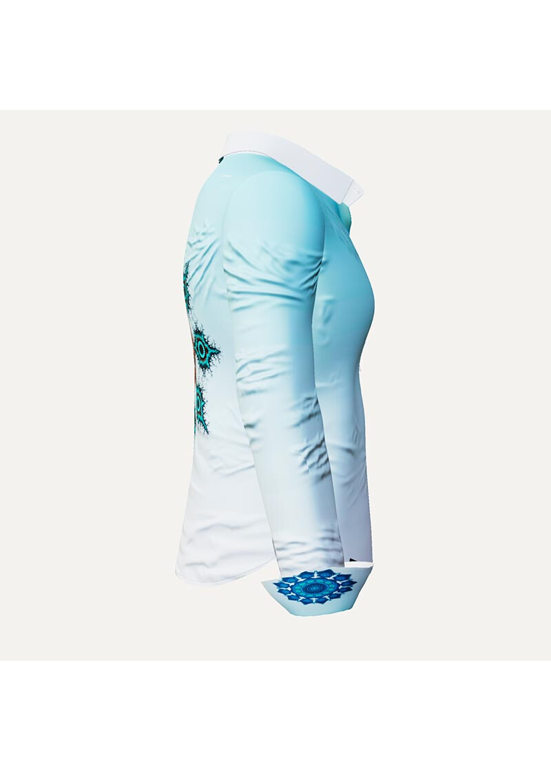 APFELWEIBCHEN - Hellblaue Bluse mit Mandelbrotgrafik - GERMENS