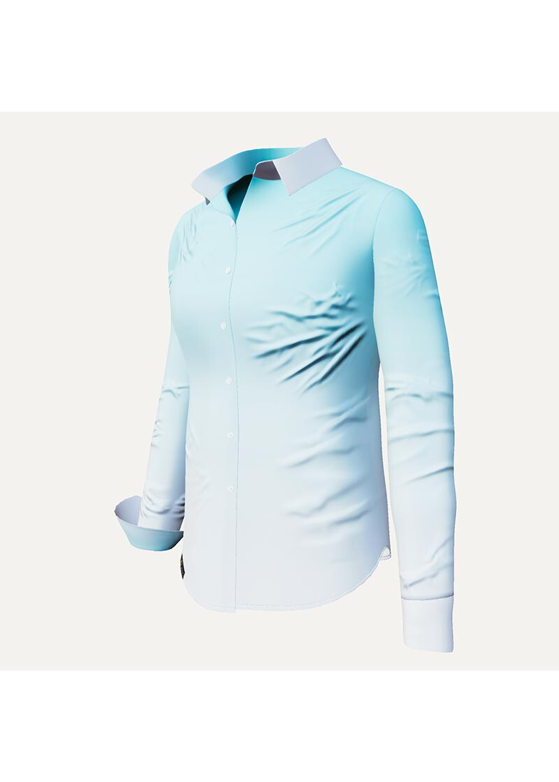 APFELWEIBCHEN - Hellblaue Bluse mit Mandelbrotgrafik - GERMENS
