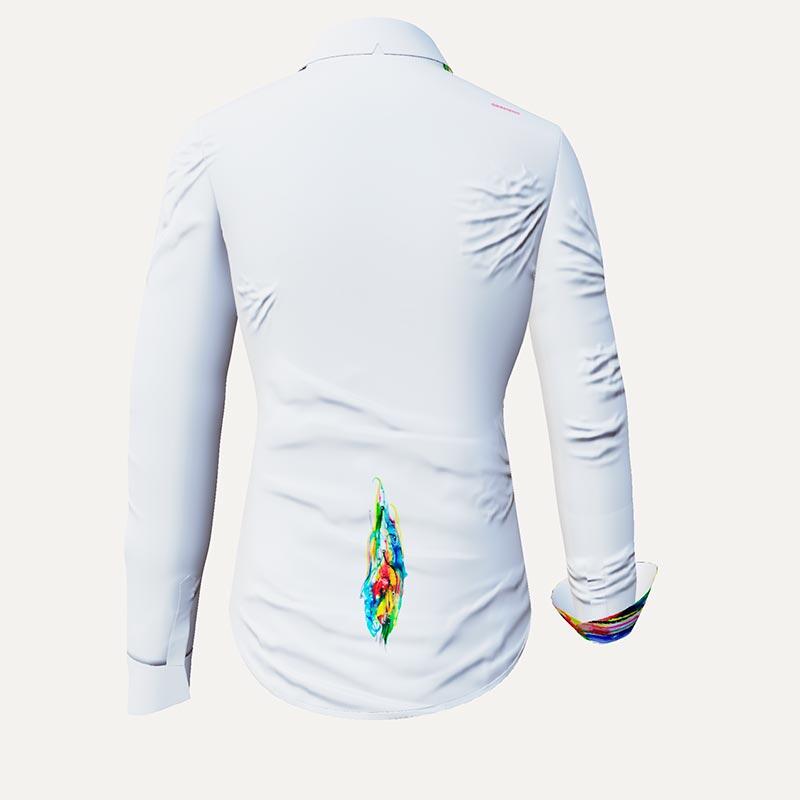 CINGA - Weiße Bluse mit farbiger Zeichnung - GERMENS