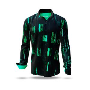 SANFTMUT - Black shirt with turquoise - GERMENS