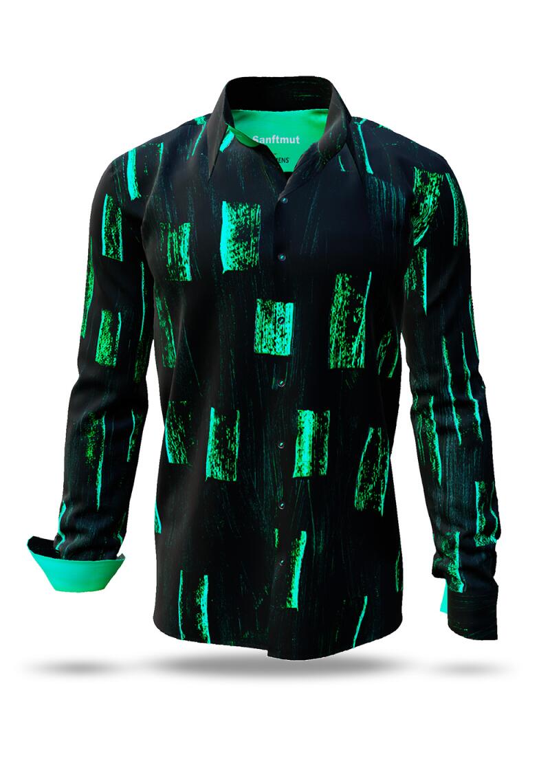 SANFTMUT - Black shirt with turquoise - GERMENS