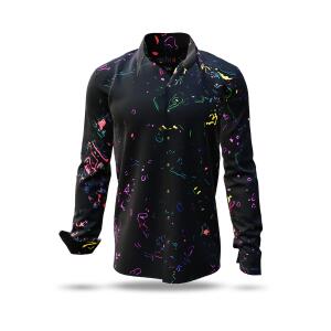 DELTA X - Black shirt with dots of color - GERMENS