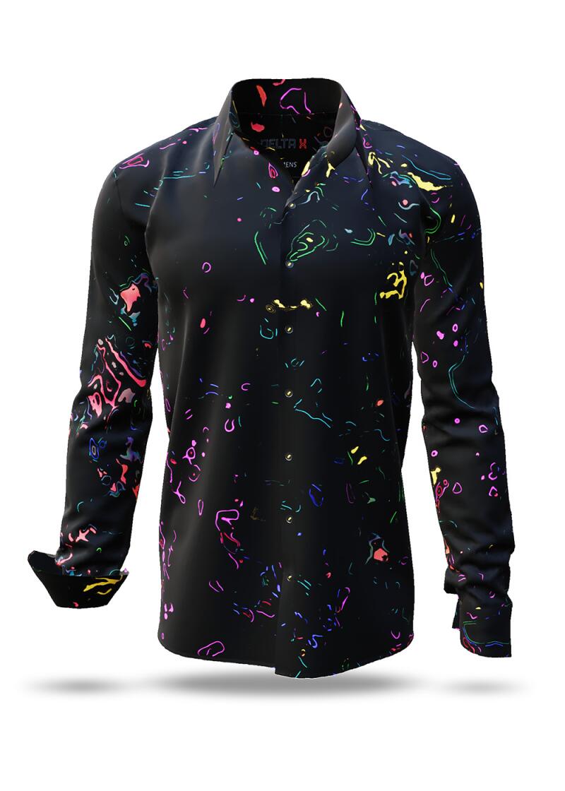 DELTA X - Black shirt with dots of color - GERMENS