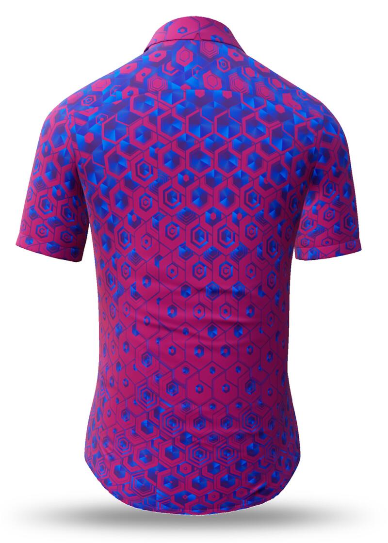 HEXAGON AMETHYS - Purple blue short sleeve shirt - GERMENS