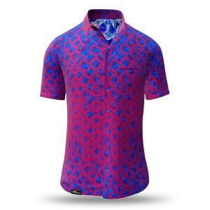 Summer button shirt HEXAGON AMETHYST - GERMENS