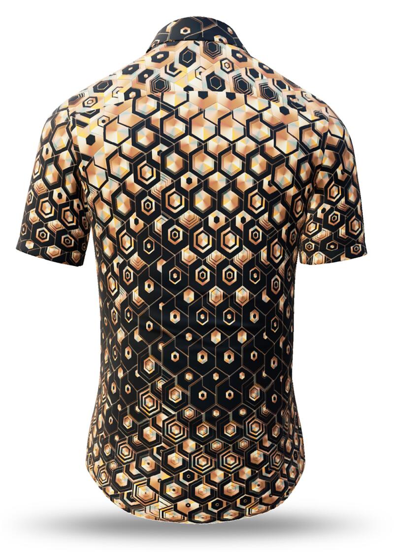 HEXAGON KUPFER - Copper gold black short sleeve shirt -...