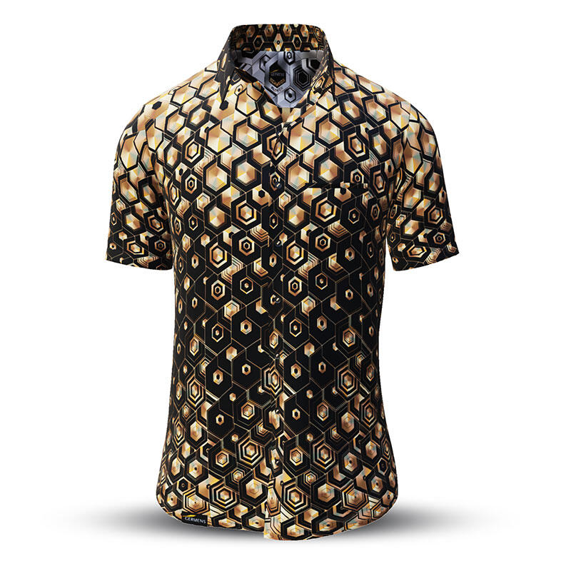 Summer button shirt HEXAGON KUPFER - GERMENS