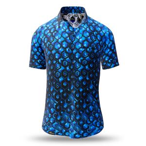 Summer button shirt HEXAGON KOBALT - GERMENS