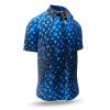 Summer button shirt HEXAGON KOBALT - GERMENS